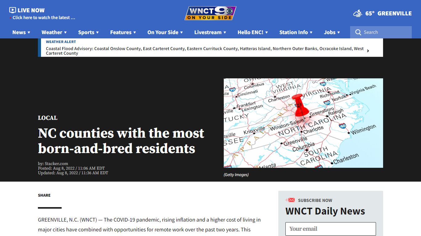 NC counties with the most born-and-bred residents | WNCT