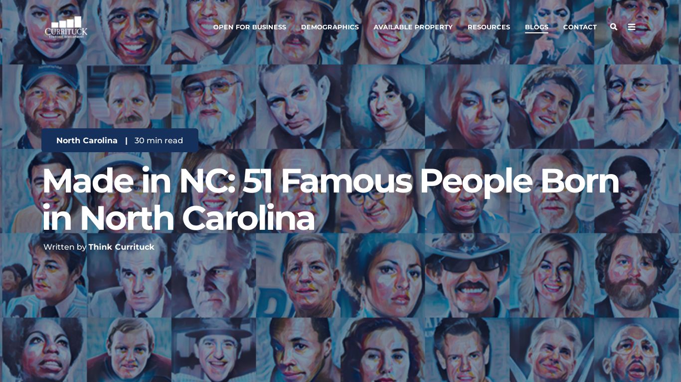 Made in NC: 51 Famous People Born in North Carolina - Think Currituck
